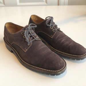 Cole Haan mens dark brown suede casual with lug sole